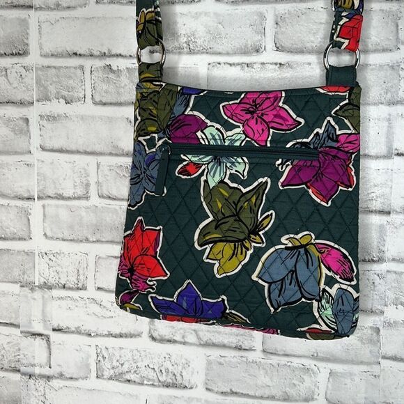 Vera Bradley Iconic RFID Little Hipster Crossbody Purse Falling Flowers Bag - Picture 5 of 6